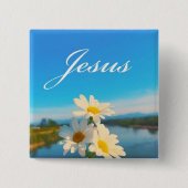 Jezus-knop Vierkante Button 5,1 Cm (Voorkant)