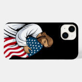 Jezus knuffelt Amerikaanse vlag Case-Mate iPhone Case (Achterkant (horizontaal))