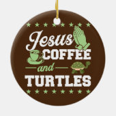 Jezus Koffee en Christelijke schildpadden Keramisch Ornament (Achterkant)