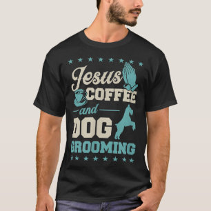 Jezus Koffee en Dog die grappige Christelijke hond T-shirt
