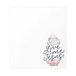 Jezus, koffie, donut (waterverf) laptop. notitieblok