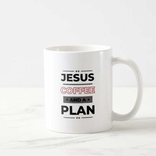 Jezus, koffie en een plan koffiemok (Rechts)