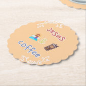 Jezus + Koffie Kartonnen Onderzetters (Gekanteld)