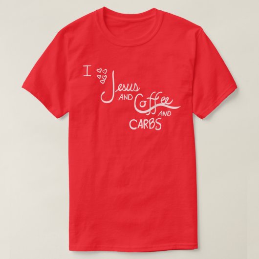 Jezus, koffie, koolvis t-shirt (Design voorkant)