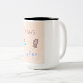 Jezus + Koffie Tweekleurige Koffiemok (Voorkant rechts)