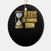 Jezus komt binnenkort aftellen tot Jezus Christus  Keramisch Ornament (Links)