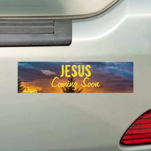 Jezus komt binnenkort bumpersticker (Op auto)