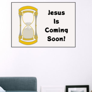 Jezus komt binnenkort met gouden huiden poster