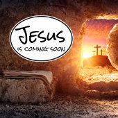 Jezus komt binnenkort op maat gesneden vinylSticke Sticker