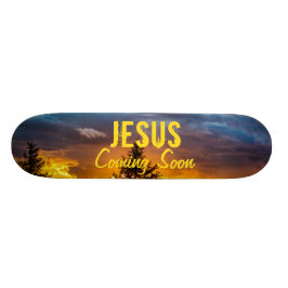 Jezus komt binnenkort persoonlijk skateboard