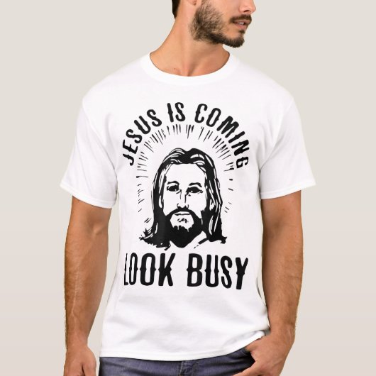 Jezus komt er op uit. t-shirt (Voorkant)