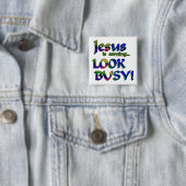 Jezus komt eraan...2 vierkante button 5,1 cm (In situ)