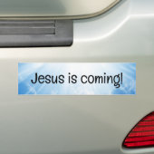 Jezus komt eraan! bumpersticker (Op auto)
