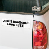 Jezus komt eraan... bumpersticker (Op Truck)