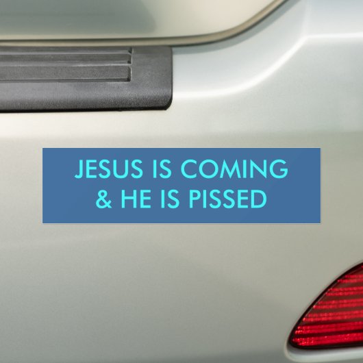 Jezus komt met de bumpersticker (Op auto)