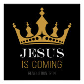 JEZUS komt - Openbaring 17:14 Christelijk Geloof Perfect Poster (Voorkant)