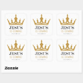 JEZUS komt - Openbaring 17:14 Christelijk Geloof Vierkante Sticker (Vel)
