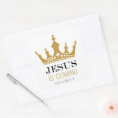 JEZUS komt - Openbaring 17:14 Christelijk Geloof Vierkante Sticker (Envelop)