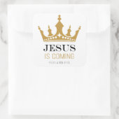 JEZUS komt - Openbaring 17:14 Christelijk Geloof Vierkante Sticker (Tas)