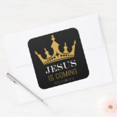 JEZUS komt - Openbaring 17:14 Christelijk Geloof Vierkante Sticker (Envelop)