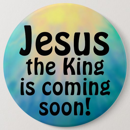 Jezus komt ronde button 6,0 cm (Voorkant)