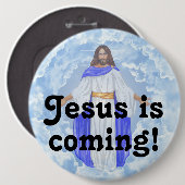 Jezus komt! ronde button 6,0 cm (Voorkant /achterkant)
