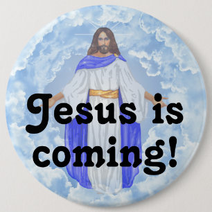 Jezus komt! ronde button 6,0 cm