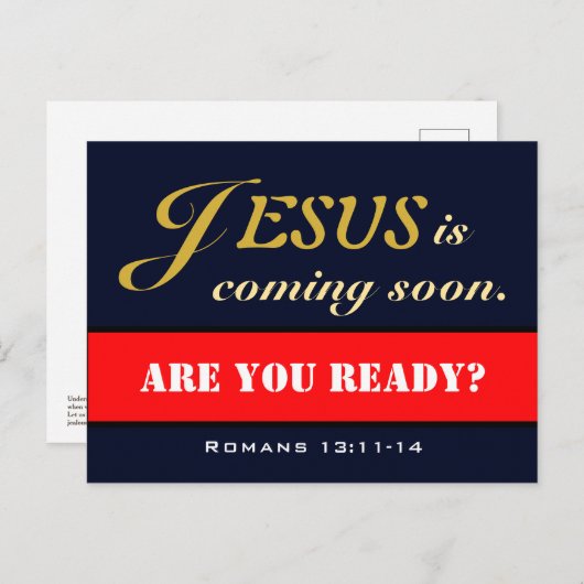 Jezus komt snel briefkaart (Voorkant / Achterkant)