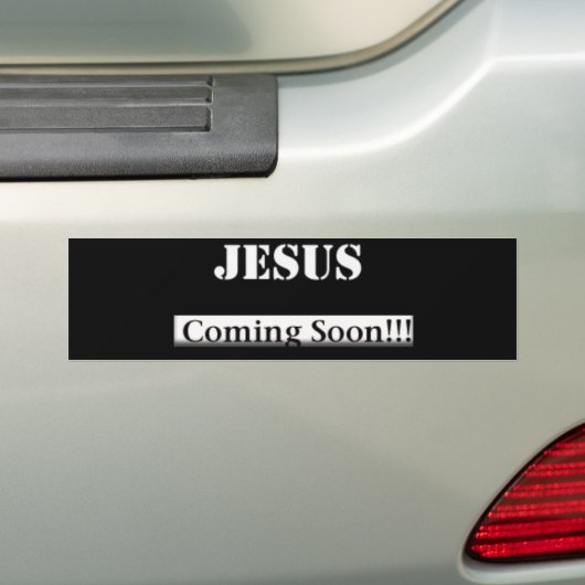 Jezus komt snel! bumpersticker (Op auto)