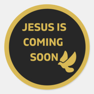 Jezus komt spoedig – Gouden Duif Sticker
