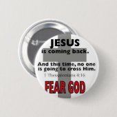 Jezus komt terug ronde button 5,7 cm (Voorkant /achterkant)