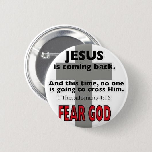 Jezus komt terug ronde button 5,7 cm (Voorkant /achterkant)