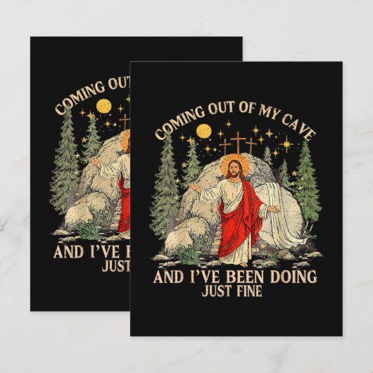 Jezus komt uit mijn grot kaart (Voorkant / Achterkant)