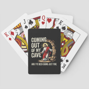 Jezus komt uit mijn grot pokerkaarten
