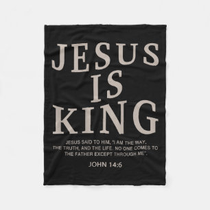 Jezus Koning Christelijke Mannen Jeugd God Goed Zo Fleece Deken