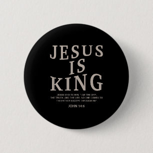 Jezus Koning Christelijke Mannen Jeugd God Goed Zo Ronde Button 5,7 Cm