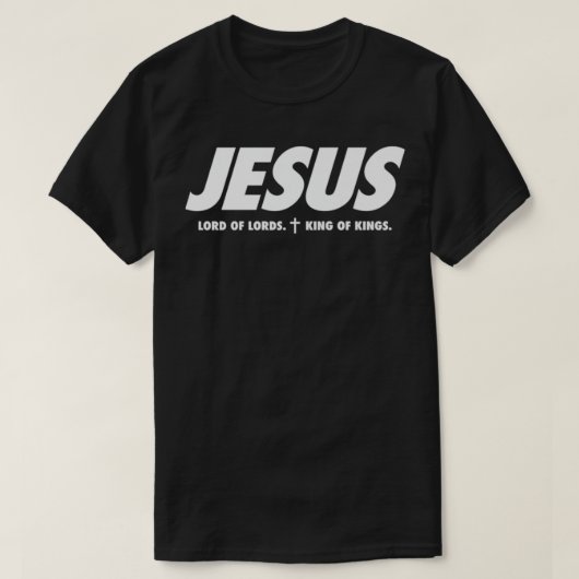 Jezus koning der Koning van de Christelijke predik T-shirt (Design voorkant)