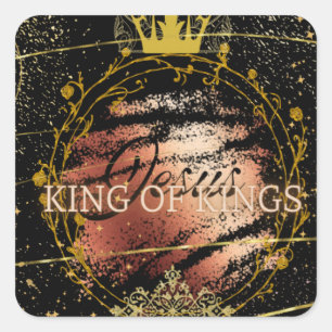 Jezus: Koning van Kings Vierkante Sticker