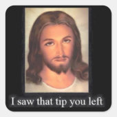 Jezus krijgt 20% vierkante sticker (Voorkant)