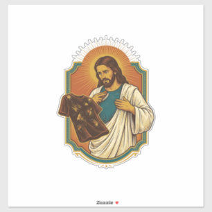 Jezus Krijt Bedekte Zwarte Sportkleren Troep Worko Sticker