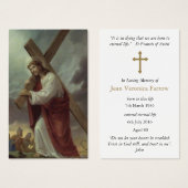 Jezus Kruis begrafenis gebed sympathie kaarten Visitekaartjes (Voorkant /achterkant)