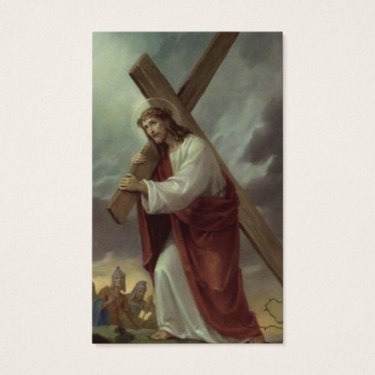 Jezus Kruis begrafenis gebed sympathie kaarten Visitekaartjes (Voorkant)