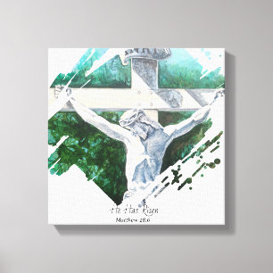 Jezus Kruis Bijbel Verse Geloof Canvas Print