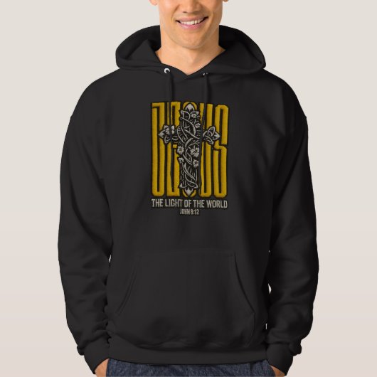 Jezus kruis geborduurd hoodie (Voorkant)