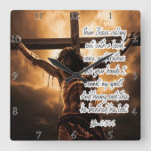 Jezus: Kruis, Geest, laatste adem Vierkante Klok (Voorkant)