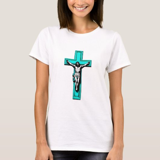 Jezus Kruis kruisiging Pasen Kerstmis Kleurrijk T-shirt (Voorkant)