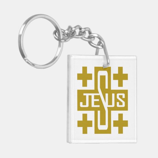 Jezus' kruis sleutelhanger (Voorkant Links)