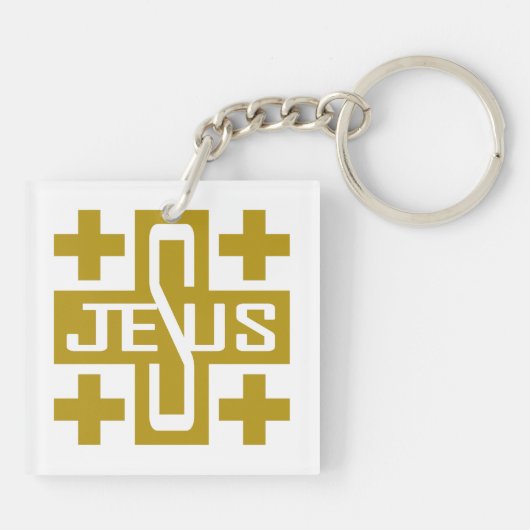 Jezus' kruis sleutelhanger (Achterkant)