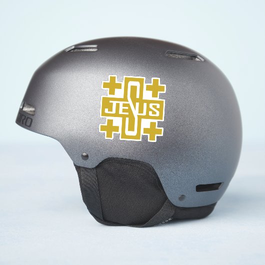 Jezus' kruis sticker (Helm Zijkant)