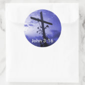 Jezus Kruis van Golgotha Johannes 3:16 Sticker (Tas)